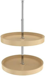 REV-A-SHELF 20" Almond Polymer Full-Circle 2-Shelf Lazy Susan w/Dependent Hardware for Corner Wall Cabinets by Rev-A-Shelf