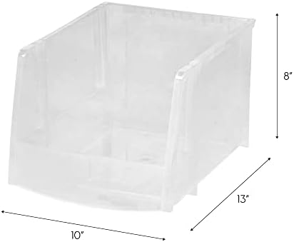 IRIS USA 4-Pack, X Large Plastic Stackable Storage Bin Organizer, Clear - Image 2