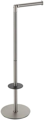 BGL Freestanding Toilet Paper Holder, Tissue Holder On Floor with Reserve Storage Paper Rolls, Roll Paper Holder Standing On Floor (Brushed Nickel) - Image 2
