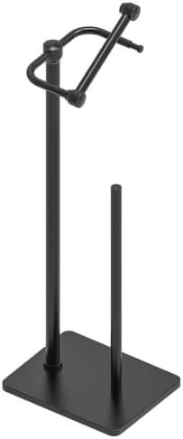 RUACQ Bathroom Toilet Paper Holder Stand with Storage, Matte Black by Ruacq