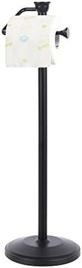 ZCCZ - Free Standing Toilet Paper Holder Stand with Reserve, Bathroom Tissue Dispenser Storage for 5 Mega Rolls, Black Toilet Paper Roll Organizer for Modern Bathrooms by zccz