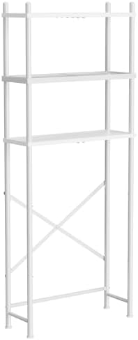 HOOBRO Over the Toilet Storage, 3-Tier Over Toilet Bathroom Organizer, Freestanding Above Toilet Shelf with Adjustable Feet, Space Saving, Easy Assembly, White WW63TS01 by HOOBRO