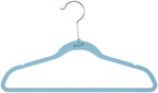 Simplify Kids 100 Pack Velvet Hangers with Shark Icon in Light Blue - Image 2