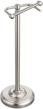 Brushed Nickel Toilet Paper Holder Stand Freestanding, Weighted Base, 22 in by KALLYNB