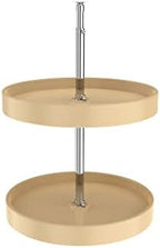 REV-A-SHELF 18" Almond Polymer Full-Circle 2-Shelf Lazy Susan w/Dependent Hardware for Corner Wall Cabinets by Rev-A-Shelf
