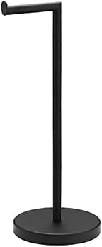 POKIM Matte Black Toilet Paper Holder Stand 2.0 for Bathroom Floor Freestanding TP Roll Storage 304 SUS Stainless Steel Rustproof Pedestal Lavatory Tissue Handle by POKIM