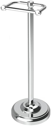 Toilet Paper Holder Stand, Toilet Paper Holder Free Standing,Post Pivoting Design & Stable Weighted Base SUS304 Stainless Steel for Bathroom (Chrome) by WZRUA