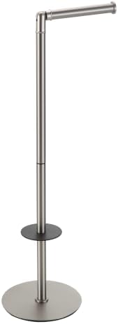 Toilet Paper Holder Stand Freestanding, Heavy Duty Bathroom Tissue Holder Brushed Nickel - Image 2