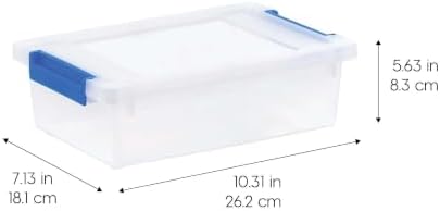 Set Of 6 Stackable 2.4 Quart Storage Bins With Latching Lids, Clear Plastic Containers With Secure Closures & Side Handles For Crafts, Office & Home Organization - Image 2