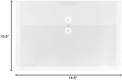 JAM PAPER Plastic Envelopes with Button & String Tie Closure - Legal Booklet - 9 3/4 x 14 1/2 - Clear - 12/Pack - Image 6