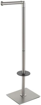Freestanding Bathroom Tissue Stand with 180° Rotating Arm, 3-Roll Metal Holder, Rustproof Brushed Nickel - Image 2