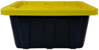 Edge Plastics Tough Tote, Heavy Duty Storage totes, for home and Garage Storage, stackable, with convenient and secure snap lids (Black and Yellow, 5 Gallon, 6-Pack) - Image 7