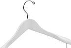 DEILSY™ White Suit Hangers for Men with Non-Slip Pants Bar & 360° Swivel Hook - Smooth Finish Wooden Coat Hangers, Heavy Duty Wooden Hanger – Pack of 6 - Image 4