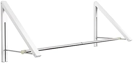 Laundry Room Drying Rack Wall Mounted Clothes Hanger Folding Wall Coat Racks Aluminum Home Storage Organiser Space Savers White 2 Rakcs with Rod by Anjuer