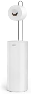 Joseph Joseph EasyStore Toilet Paper Holder Stand, Concealed Storage, Holds 3 Spare Rolls, Gloss White - Image 2