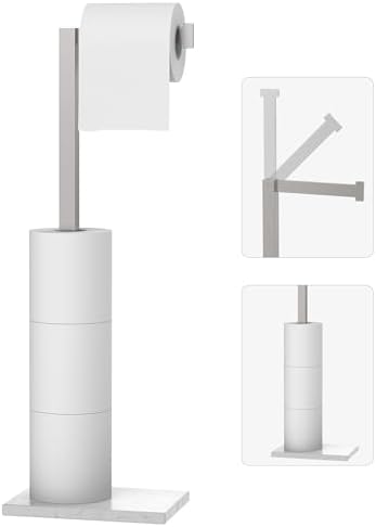 Freestanding Toilet Paper Holder Stand Brushed Nickel Tissue Roll Holder by HOMEMYSTIQUE