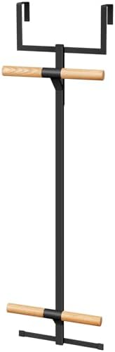 Briwooody Over Door Backpack Hanger, 2 Tier Metal Storage Hooks,Black,1 by Briwooody