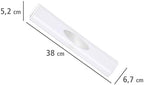 WENKO Plastic Wrap Dispenser with Cutter, Saran Film Holder, Refillable Aluminum Foil Wrap Dispenser with Slide Cutter for Kitchen Organization, 14.96 x 2.05 x 2.64 in, White - Image 5
