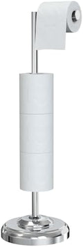Polish Chrome Toilet Paper Holder Stand with Storage, 4 Extra Rolls by WZKALY
