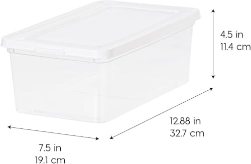 IRIS USA 20-Pack 6 Qt Storage Bins with Lids, Stackable Box, Clear/White - Image 2