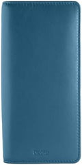 DiLoro Leather Zippered Triple or Quad Pen Case Pencil Pouch Holder for Three or Four Fountain Ballpoint Rollerball Pens or Glasses (Nappa Blue) by DiLoroSwitzerland