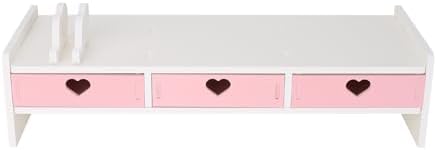 Cute Monitor Stand Kawaii Desk Organizer Cute Desk Organizer with Drawers Monitor Riser Computer Stand by CONKAWACA