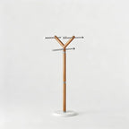 Marble Base Freestanding Wooden Stainles Steel Pool Towel Holer Rack - Image 2