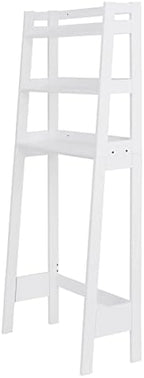 SUPER DEAL 3 Tiers Over The Toilet Bathroom Storage Shelf, Freestanding Wooden Bathroom Organizer Rack with Shelves for Laundry Restroom, White - Image 7