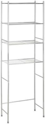 Honey-Can-Do Over-the-Toilet Bathroom Storage Shelf, Steel, Chrome, 4-Tier - Image 4