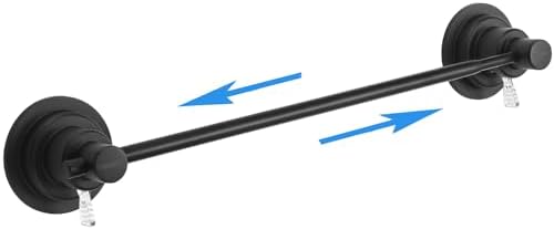 Sneatup Suction Cup Extendable 17-29" Stainless Steel Towel Bar (Matte Black) by Sneatup