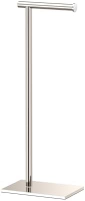 Gatco 1431PN Modern Rectangle Base Freestanding Toilet Paper Holder, 21.25", Polished Nickel with Weighted Base by Gatco