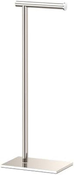 Gatco 1431PN Modern Rectangle Base Freestanding Toilet Paper Holder, 21.25", Polished Nickel with Weighted Base by Gatco