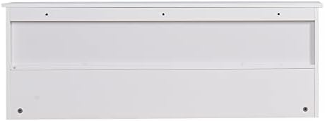 Wall Rack Shelf with 4 Dual Hooks Entryway Wood Storage Cubes Hanger Storage Unit for Living Room Bathroom Kitchen, White - Image 6
