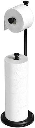 Toilet Paper Holder Free Standing, Black Toilet Paper Holder, Bathroom Storage for 5 Mega Rolls, 27.6”H by TreeLen