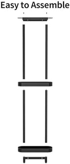 STWWO Bathroom Towel Storage, 36.4 Inch Towel Racks for Bathroom Wall Mounted with Shower Caddy with Metal Shelf, Black - Image 4