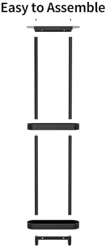 STWWO Bathroom Towel Storage, 36.4 Inch Towel Racks for Bathroom Wall Mounted with Shower Caddy with Metal Shelf, Black - Image 4