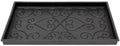 Small Rubber Boot Tray with Raised Scrollwork | Indoor Outdoor Shoe & Mud Tray for Entryway, Garden, Car Trunk – Black by Oakestry
