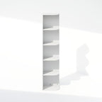 Furinno Reed Corner Shelf, 5-Tier Corner Bookshelf, Book Shelf, Corner Shelves, Storage Rack, for Organization and Storage, Home Office, Living Room, White - Image 6
