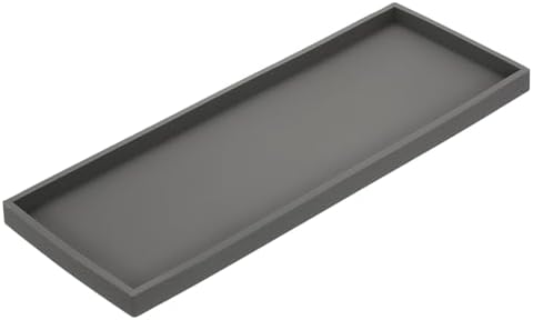 uxcell Bathroom Vanity Tray, 15.7" x 6" Silicone Soap Dispenser Trays, Shatterproof Kitchen Sink Organizer for Soaps Keys Candle Trinket, Gray by uxcell
