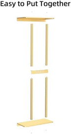 STWWO Bathroom Towel Storage Rack for Bathroom, 30 inch Towel Racks Wall Mounted with Shelf Can Holds 6 Large Towels, Wall Towel Rack for Rolled Towels, Gold - Image 6