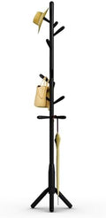 Solid Wood Coat Rack, Freestanding Tree-Shaped Coat Rack with 11 Hooks, Main Pole 1.6" dia for Clothes, Hat Stand Used in Bedroom/Office/Entryway (3-Leg Base, Black) by Unknown