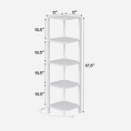 TUTOTAK Corner Shelf with LED Light, 5-Tier Corner Bookshelf - Image 2
