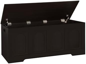 DINZI LVJ Storage Chest, Wooden Toy Box, Espresso 47.2" L by DINZILVJ
