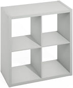 Furinno HERMITE Kitchen Island, 4-Cube Coffee Bar, Extra Thick Kitchen Storage, Bakers Rack, for Pantry Organizers and Storage, Kitchen Organization, Light Grey - Image 7
