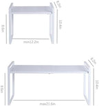 2 Pack Expandable Cabinet Shelf Organizer Riser for Kitchen Pantry Cupboard Under Sink Countertop (2 pack 8.2’’D * 12.2-21.6’’W * 10.4’’H) (white) - Image 3