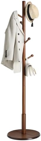 VASAGLE Solid Wood Coat Rack, Free Standing, 8 Hooks, 3 Height Options by VASAGLEbySONGMICSHOME