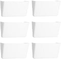 EASEPRES 6 Pack White Plastic Single Pocket Hanging File Organizer, Wall Mount Paper Mails Magazines Holder, Mounted Folder Bins for Office School and Home, 12.99x4.13x7.48 inches by EASEPRES