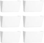 EASEPRES 6 Pack White Plastic Single Pocket Hanging File Organizer, Wall Mount Paper Mails Magazines Holder, Mounted Folder Bins for Office School and Home, 12.99x4.13x7.48 inches by EASEPRES