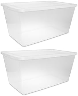 Clear Storage Bins with Lids, 90 Qt 2-Pack Stackable Plastic Totes by Unknown