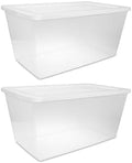 Clear Storage Bins with Lids, 90 Qt 2-Pack Stackable Plastic Totes by Unknown